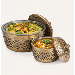 Olla de Acero Inoxidable Chapada en Oro Creativa con Tapa de Cúpula Profunda en Relieve, Calentador de Alimentos Aislado para Buffets de Hotel - Product Image 2