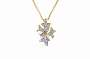 Pendentif en or et diamants 0,289 carat, 22 diamants, or jaune, rose, 9k, 14k, 18k, collier de luxe pour femme, breloque taille ovale - Product Image 5