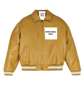 Wembly Sports Over-Sized Custom <b>Mens</b> Varsity <b>Jacket</b> Embroidery <b>Thin</b> Fleece Material Leather - Product Image 5