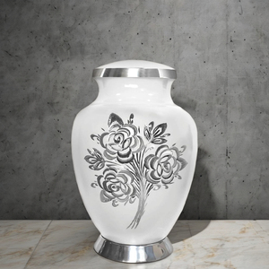 Antique Co White Color Modern Design <b>Large</b> Metal Cremation <b>Urn</b> 3.5 L Capacity Handmade Washable Printing Business <b>Urns</b> - Product Image 1