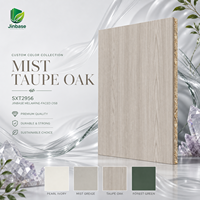 Panneau décoratif en panneaux de particules orientées (OSB) mélaminé finition chêne taupe brumeux 18 mm Jinbase 1220x2440 mm E0 pour meubles et armoires