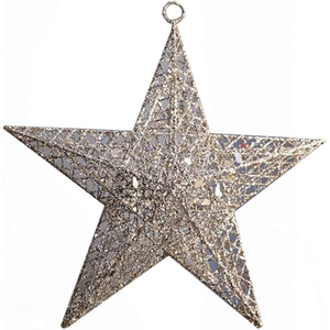 Décorations de Noël, étoiles dorées élégantes, ornements décoratifs pour arbre de Noël en fer forgé, à suspendre, à prix abordable - Product Image 3