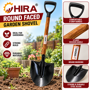 พลั่วทำสวน HIRA 31062 ด้ามไม้พร้อมด้ามจับ PVC รุ่น D - Product Image 1