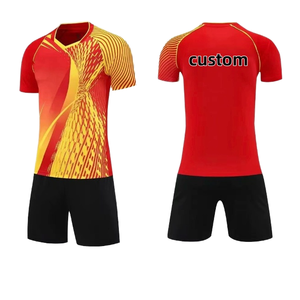 Wholesale Custom American Football/Soccer Jerseys <b>Heat</b>-Transfer Printed Breathable Quick Dry 100% Polyester V-Neck Short Sleeve - Product Image 1