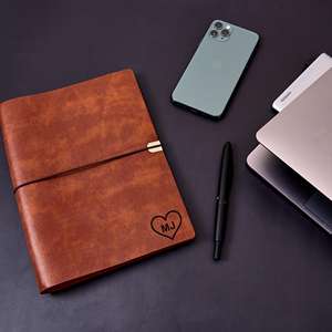 Couverture de carnet A5 en cuir véritable vintage, résistante aux odeurs, robuste, rechargeable, pour usage professionnel LNBC-0047 - Product Image 1