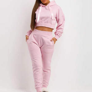 Produit phare : Ensemble streetwear pour femme, col montant, fermeture éclair, short en toile, logo personnalisé, survêtement d'hiver, sweat-shirt et pantalon, ensemble deux pièces - Product Image 4