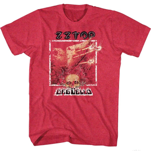 LAMA T-shirt rouge pour homme avec imprimé feu et crâne, manches courtes, col rond, coupe régulière, en jersey de coton - Product Image 1