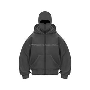 Sudaderas con Capucha Personalizadas para Hombre, 100% Algodón, Gruesas, Extra Grandes, con Capucha Doble, Cierre de Cremallera, Hombros Caídos, Sudaderas y Hoodies para Hombre - Product Image 1