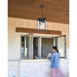 Luminaire suspendu extérieur intégré LED 5CCT de grande taille avec ampoules pour véranda, patio, cour, jardin - Product Image 5