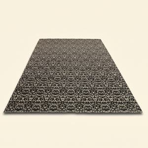 Tapis noué à la main Graphite Pixel Weave noir ivoire, tapis moderne texturé micro-geometrique pour salon et intérieur d'hôtel - Product Image 2