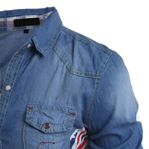 Camisa de Mezclilla de Algodón de Manga Larga Ligera con Diseño Personalizado, Superventas / Camisa de Mezclilla para Hombre de Primera Calidad y Estilo Premium - Product Image 5