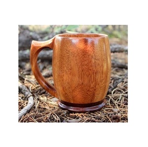 Natural Wooden Coffee Mug Handmade Solid Wood Mug Rustic Finish Reusable Eco Friendly Drinkware for Daily Use - Product Image 1