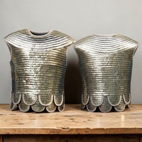Haubert classique médiéval fait main pour homme, en aluminium argenté, style tunique gothique streetwear, costume de cosplay