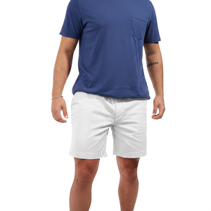 Pantalones Cortos Bermuda de Algodón de Color Sólido para Hombre, Cintura Media, Estilo Casual Elástico con Bolsillos, Tejido Transpirable - Product Image 5
