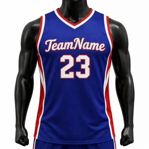 Uniforme d'équipe de basketball personnalisé sans manches, antibactérien, grande taille, pour écoles, séchage rapide, respirant, tissu 100% polyester sublimé - Product Image 1