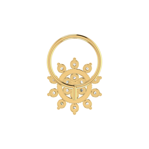 AJRETAIL 0.11 Carat Natural Diamond <b>Nose</b> Pin 14K <b>Gold</b> Ethnic Flower Design Brilliant HI Color VS-SI Clarity - Product Image 5