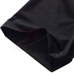 T-shirt de sport moulant à manches courtes pour homme, noir, couleur unie, polyester, séchage rapide, sous-vêtement technique - Product Image 5
