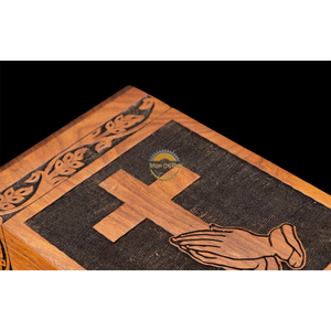 Urne funéraire artisanale chrétienne et urne funéraire en bois naturel, boîte à cendres artistique, souvenir commémoratif funéraire par AYAANS - Product Image 5