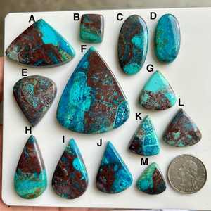 Shattuckita Natural de Formas Mixtas, Piedra Preciosa Certificada por Terceros, Efecto de Juego de Color Similar a un Amanecer en Sonora, para la Creación de Joyas - Product Image 6