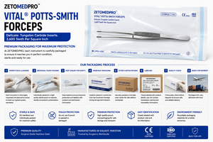 Vital POTTS-SMITH Forceps Delicate <b>Tungsten</b> Carbide Inserts 3600 Teeth Per Square Inch ZETOMEDPRO - Product Image 5
