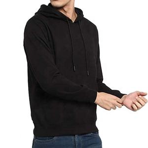 100% Cotton New Custom Men's Oversized Pullover <b>Hoodie</b> <b>Black</b> Crew Neck <b>Plain</b> <b>Hoodie</b>-for Winter - Product Image 4