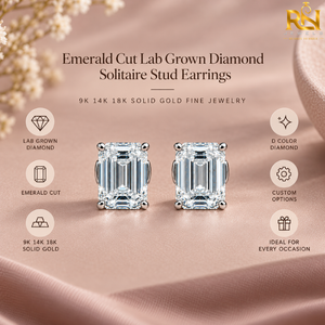 ต่างหูเพชรทรงเหลี่ยมมรกตเพาะเลี้ยงในห้องปฏิบัติการ ทองคำแท้ 9K 14K 18K เครื่องประดับชั้นดี |   ต่างหูแต่งงานสุดหรูแบบสั่งทำพิเศษ - Product Image 5