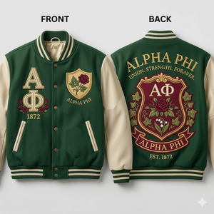 Alpha Phi Lettermen Jacket Vintage Bomber Jacket Varsity Jacket Sorority Greek <b>Line</b> jacket Greek Jackets Lettermen <b>Coat</b> - Product Image 2