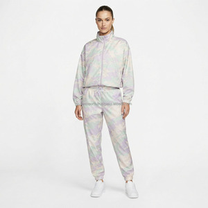 Custom Women's Windbreaker <b>Track</b> Jacket <b>Pants</b> Set <b>Nylon</b> Tracksuit Wholesale OEM Private Label Sportswear Training Wear Wholesale - Product Image 2