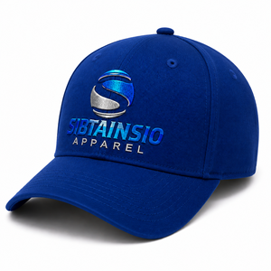 Casquettes de baseball bleues en coton à 5 panneaux, broderie personnalisée et impression en relief, casquettes de sport de haute qualité, vente en gros, modèle courant - Product Image 2