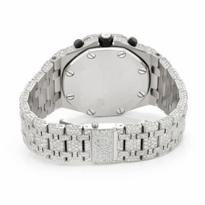 Montre à cadran arabe sertie de diamants, aspect diamant, bracelet en acier inoxydable de luxe - Product Image 3