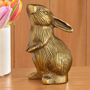 Elegante Adorno de Conejo de Aluminio para Decoración de Estantes y Espacios de Estar, Arte Decorativo con Estilo - Product Image 5
