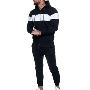 Ensemble de survêtement pour homme blanc 2 en 1, sweat-shirt à capuche à manches longues avec fermeture éclair, poches latérales, vêtements décontractés, respirant, style hiver, 100% coton - Product Image 2