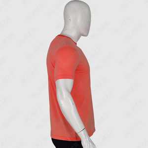 T-shirt en tricot à manches courtes pour homme, couleur unie, col rond, coupe classique, style décontracté, rouge - Product Image 3