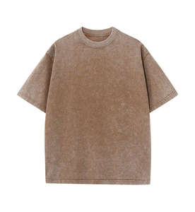 T-shirt Homme Oversize Streetwear en Coton Délavé à l'Acide avec Strass Coupe Boxy - Product Image 6
