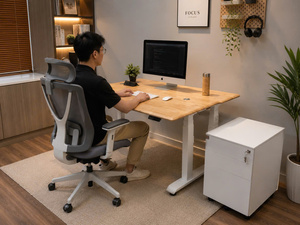 Ergonomic Extendable Modern <b>Adjustable</b> Standing <b>Desk</b> with Steel Top White Frame for Home <b>Office</b> & Living Room Use (DIY Assembly) - Product Image 5