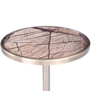 Mesa de Centro Arquitectónica con Bandeja Redonda Elevada, Base Geométrica de Cuatro Patas, Perfil de Pedestal Elegante para Bares Refinados - Product Image 4