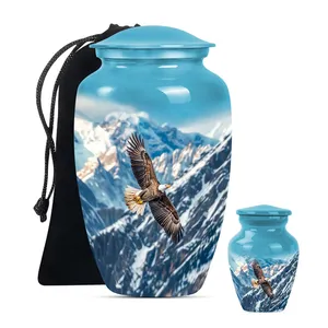 โกศเผาศพรูปนกอินทรีสำหรับเถ้ากระดูกมนุษย์ ผู้ใหญ่ ชาย พ่อ สไตล์อเมริกัน พร้อมเคลือบเงาอย่างดี โดย Amazing Crafts World - Product Image 2