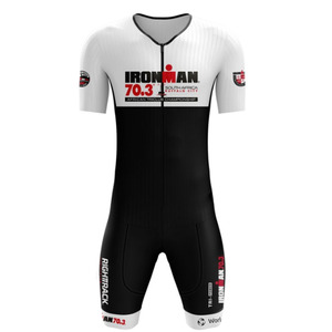 Traje de Triatlón Sublimado para Hombre 70.3 Varsovia Polonia Manga Corta Cuello en V Cierre de Cremallera Absorbe la Humedad Ropa Deportiva Ajustada - Product Image 2