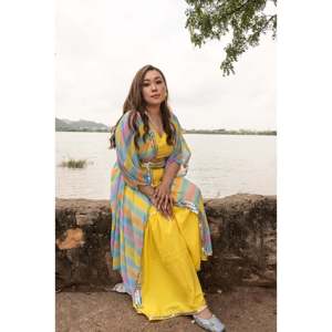 Ensemble en Chiffon Respirant 3 Pièces Jaune Taille XS pour Femmes Asmani - Product Image 3