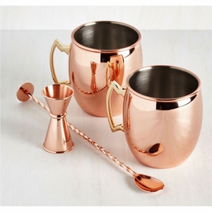 Handmade Hammered Pure Copper Moscow Mule Mug 16oz Solid Copper Beer <b>Cup</b> with Braided Rope Handle Cocktail Drinkware Set Gift - Product Image 4