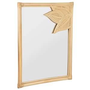 Artistic Rattan <b>Wall</b> Mirror Decorative <b>Wicker</b> Frame Mirror Woven Accent Piece Ideal For Bedroom Living Room And Home Decor - Product Image 2