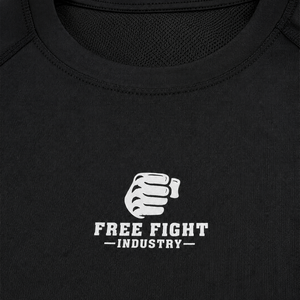 เสื้อรัดกล้ามเนื้อแขนยาวสำหรับผู้ชาย ยี่ห้อ Free Fight Industry สีดำ แห้งเร็ว พิมพ์ลายโลโก้ด้านหน้า - Product Image 6
