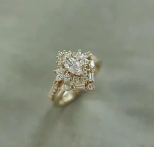 Luxury Moissanite Engagement <b>Ring</b> 925 Sterling Silver Wedding <b>Ring</b> for Women Elegant Diamond Style - Product Image 4