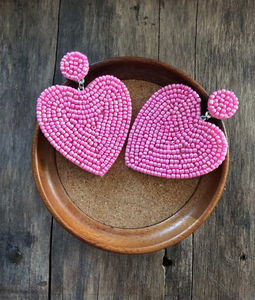 Collar de Cuentas de Arroz Cuadradas de Estilo Étnico Creativo, Ligero, para Mujer, con Corazón de Color, Bohemio, Geométrico, Hecho a Mano, de Algodón, por MULTI CRAFT - Product Image 3