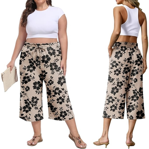 Women 2025 <b>Summer</b> New Chic Fashion Flax Wide Leg Pants Breathable Elastic Waist Vintage High Waist Full Length <b>Trousers</b> - Product Image 5