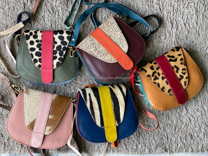 รีไซเคิลหนังพิมพ์สัตว์กระเป๋าถือหนังที่มีสีสันกระเป๋าสะพายผู้หญิงกระเป๋าหนัง - Product Image 4