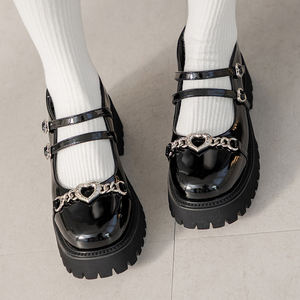 Mocasines de Plataforma de PU para Mujer Ann's con Cordones, Hebilla de Corazón, Suela Gruesa y Tacón Acolchado, Zapatos de Moda - Product Image 1