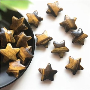 Mini Ciondolo a Forma di Stella Pentagramma in Occhio di <span class=keywords><strong>Tigre</strong></span>, Cristallo Naturale Lucido Intagliato a Mano, Tema Amore per Occasioni Natalizie - Product Image 2