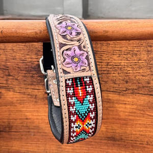 Sculpture à la main et outillage de qualité supérieure en cuir de vache collier de chien rembourré souple meilleur fabricant indien de gros chien utilise des prix bas - Product Image 3