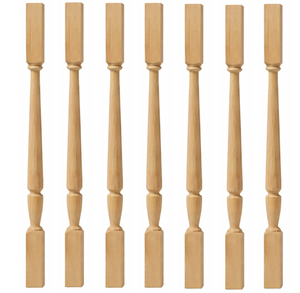 Precio Competitivo: Barandillas y Balaustradas Modernas de Álamo Blanco Imprimado con Topes Cuadrados para Escaleras de Villas, Hoteles y Balcones - Product Image 1